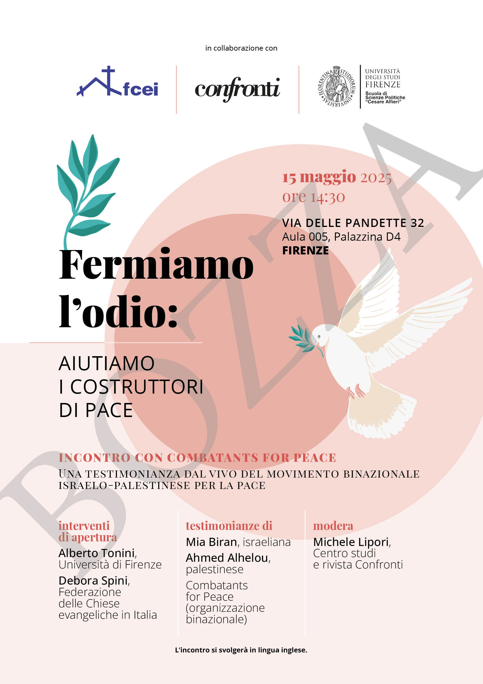 Locandina Fermiamo l'Odio 15 Maggio 2025